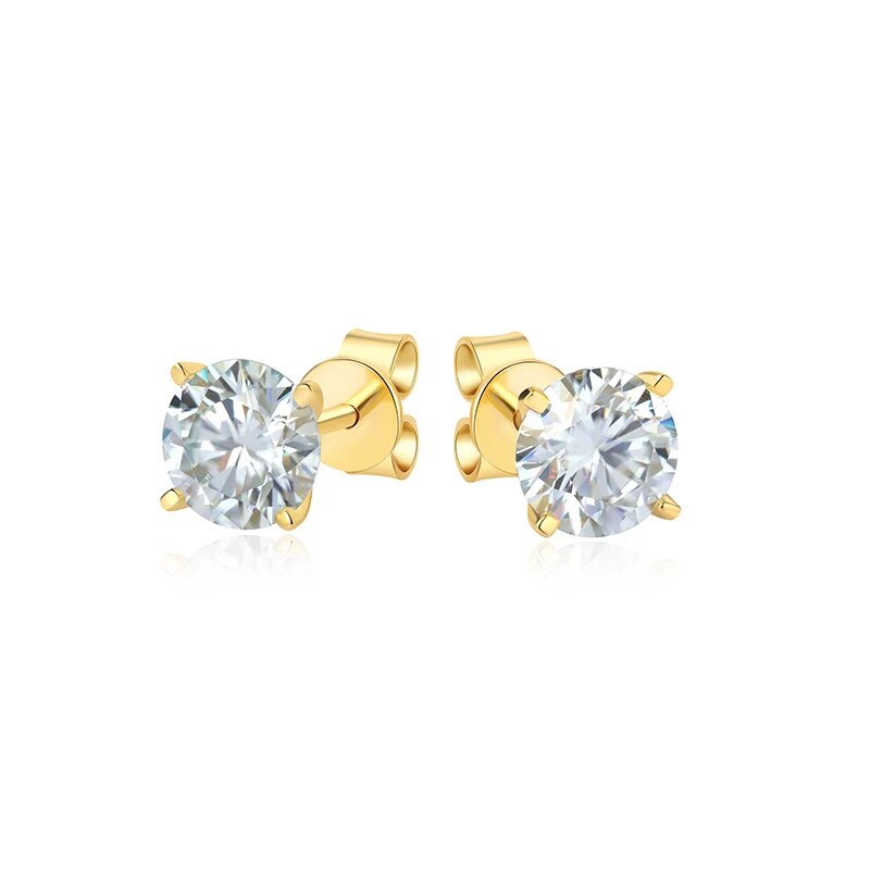 Gold Moissanite Stud Earrings