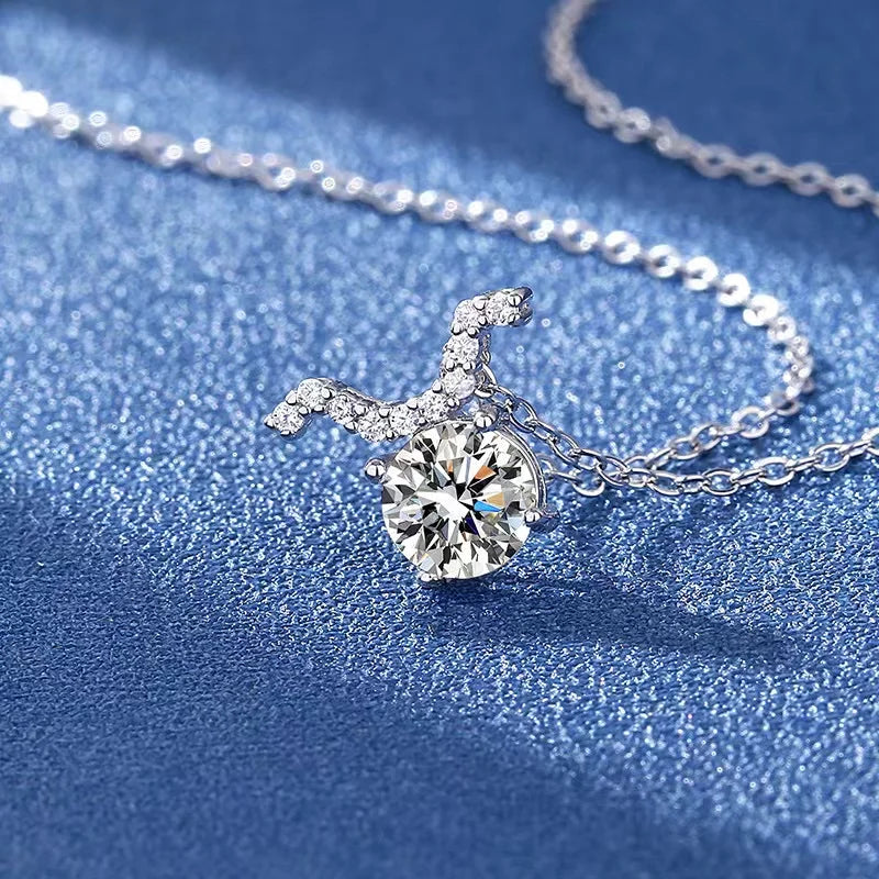 1ct Moissanite Charm Necklaces