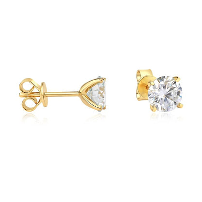 Gold Moissanite Stud Earrings