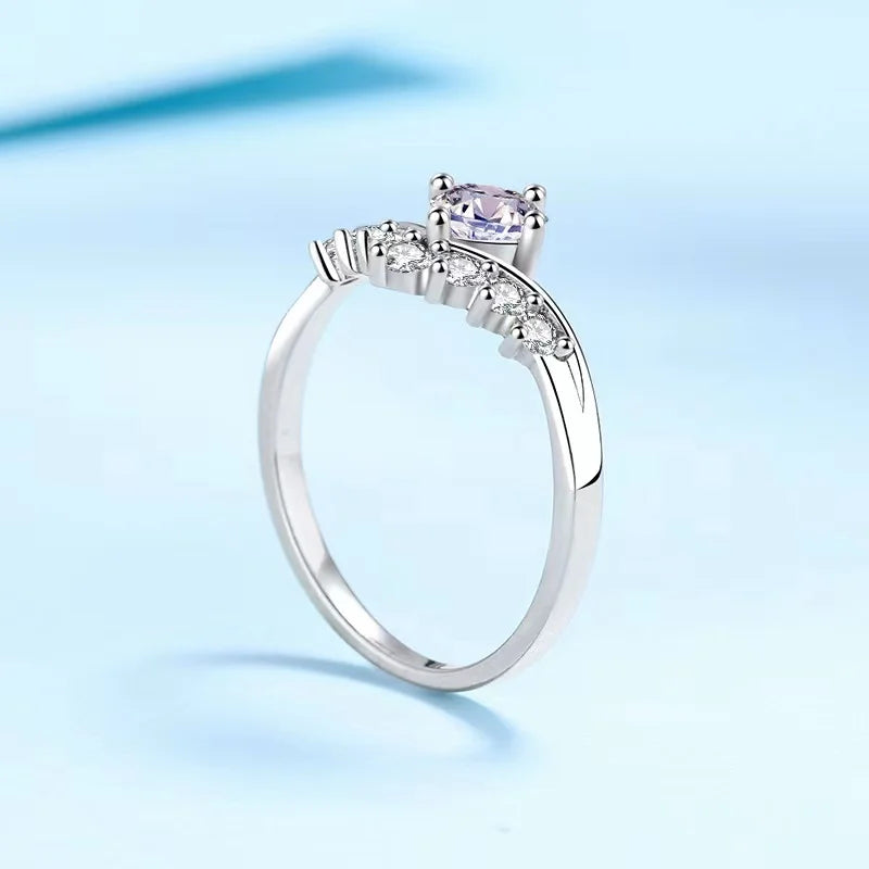 0.5ct Moissanite Crown Engagement Rings