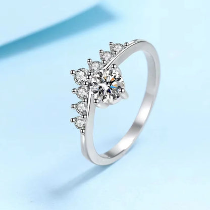 0.5ct Moissanite Crown Engagement Rings