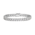 Bee-Bees double row moissanite tennis bracelet in 925 sterling silver with brilliant VVS1 stones on white background