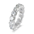 Bee-Bees Full Eternity Moissanite Band in 925 Sterling Silver with 7.0 CTW, D Color, VVS1 Clarity, 5mm round cut stones.