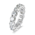 Bee-Bees Full Eternity Moissanite Band in 925 Sterling Silver with 7.0 CTW, D Color, VVS1 Clarity, 5mm round cut stones.