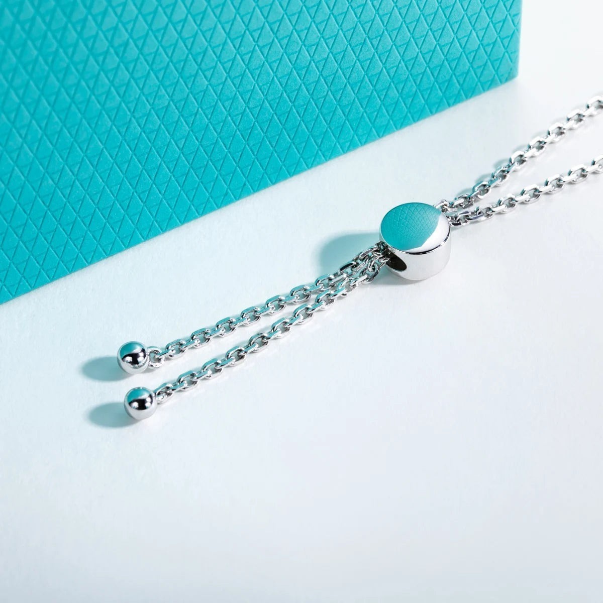 Bee-Bees 1ct round cut Moissanite bracelet in s925 Sterling Silver with adjustable chain and 18k gold plating.