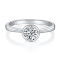 Bee-Bees 925 Sterling Silver 1.6ct Moissanite engagement ring with GRA certificate, 18k white gold plating.