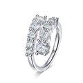 Bee-Bees 8 Hearts & Arrows Moissanite Eternity Band, D Color VVS1, round brilliant cut stones, sterling silver with 18k gold plating.