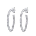 Bee-Bees D Color Moissanite Hoop Earrings, 1.5mm D Color VVS1 Moissanite, S925 Sterling Silver with 18k White Gold plating, GRA Certified.