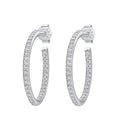 Bee-Bees D Color Moissanite Hoop Earrings, 1.5mm D Color VVS1 Moissanite, S925 Sterling Silver with 18k White Gold plating, GRA Certified.