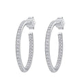 Bee-Bees D Color Moissanite Hoop Earrings, 1.5mm D Color VVS1 Moissanite, S925 Sterling Silver with 18k White Gold plating, GRA Certified.