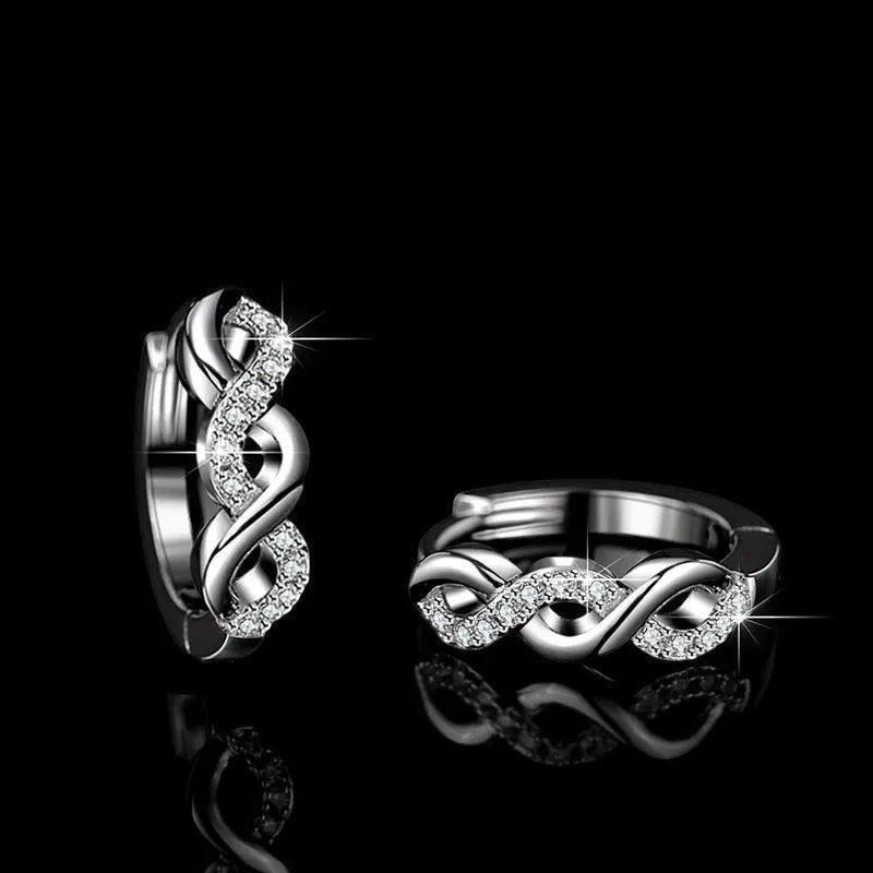 Bee-Bees GRA Certified Moissanite Hoop Earrings in S925 Sterling Silver with white gold plating and pave-set stones.