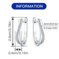 Bee-Bee's sterling silver twisted hoop earrings with D Color VVS1 moissanite stones.