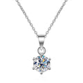 Bee-Bee's classic pear cut moissanite necklace in S925 sterling silver with a 6-prong setting and adjustable chain.