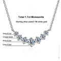 Bee-Bee's sterling silver necklace with 1.7ct total weight D Color VVS1 moissanite stones in graduating sizes, plated in 18K white gold.