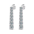 Bee-Bee's D VVS1 Moissanite Pendant Earrings, 2.5cm drop, 14 stones, 925 Sterling Silver with 18K White Gold plating.