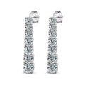Bee-Bee's D VVS1 Moissanite Pendant Earrings, 2.5cm drop, 14 stones, 925 Sterling Silver with 18K White Gold plating.