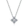 Bee-Bee's 0.4ct Moissanite pendant necklace in S925 silver with gold plating, featuring four round-cut stones in a clover design.