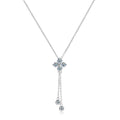 Bee-Bees dainty 4mm moissanite pendant necklace in s925 sterling silver with a delicate O-chain and floral design.