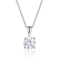 Bee-Bees 1ct round-cut moissanite solitaire necklace in sterling silver with 18k gold plating.