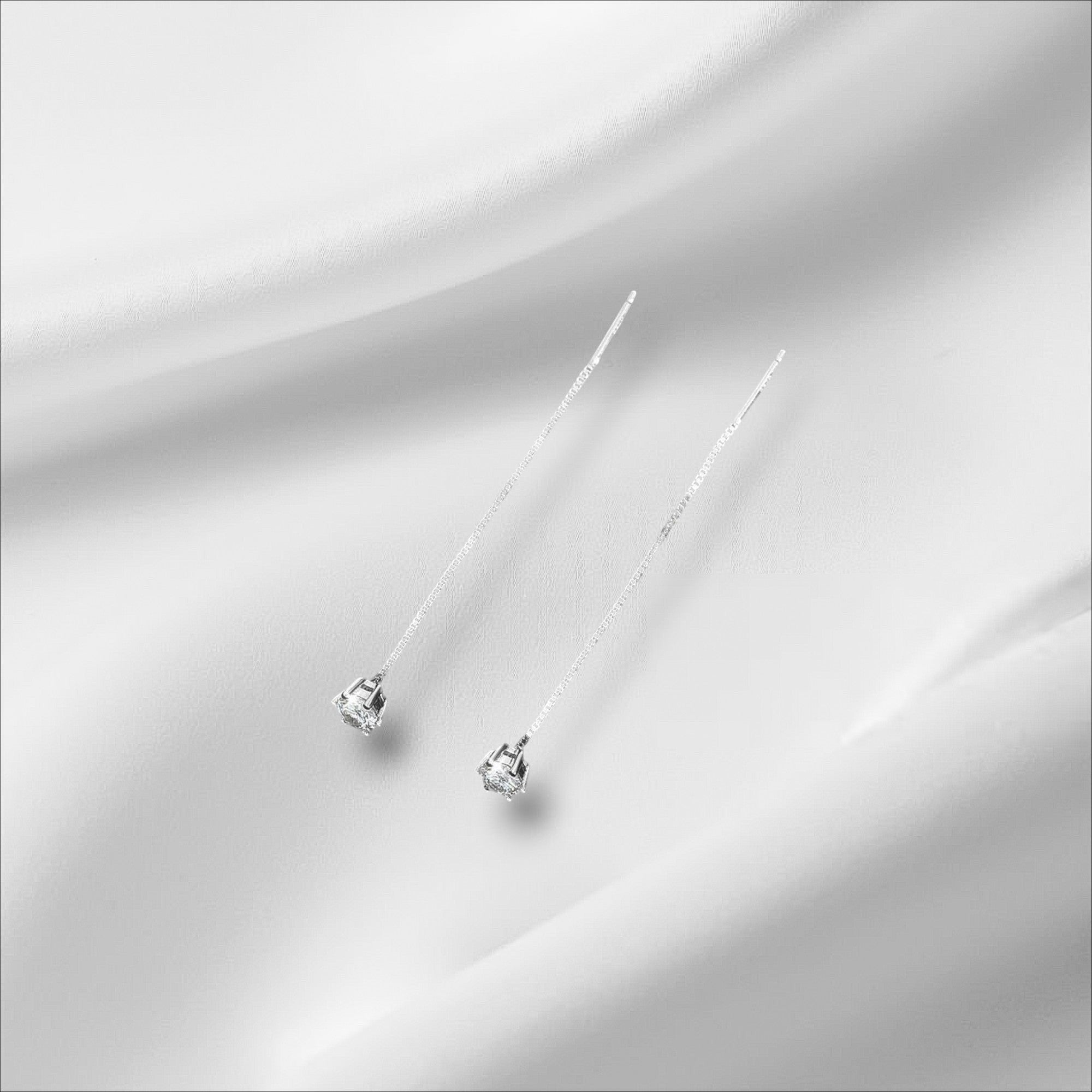 Bee-Bees D VVS Moissanite stud earrings in S925 Sterling Silver with 18k white gold plating. Classic round cut.