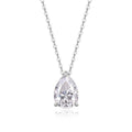 Bee-Bees 1-5ct pear cut D color moissanite pendant necklace with S925 sterling silver chain.