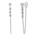 Bee-Bees Pear cut moissanite tassel drop earrings in S925 silver with GRA certification.