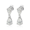 Bee-Bee's D VVS1 Pear Cut Moissanite Drop Earrings in S925 Sterling Silver with 18k Gold plating.