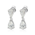 Bee-Bee's D VVS1 Pear Cut Moissanite Drop Earrings in S925 Sterling Silver with 18k Gold plating.