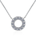 Bee-Bees round moissanite pendant necklace with 18k white gold plated 925 silver and GRA certificate.