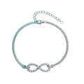 Bee-Bees sterling silver bracelet with infinity symbol adorned with moissanite stones, adjustable chain, 18k gold plated.