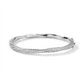 Bee-Bees twisted bangle bracelet with D VVS1 Moissanite stones, crafted from 18K gold-plated S925 silver.