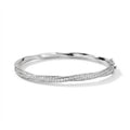 Bee-Bees twisted bangle bracelet with D VVS1 Moissanite stones, crafted from 18K gold-plated S925 silver.