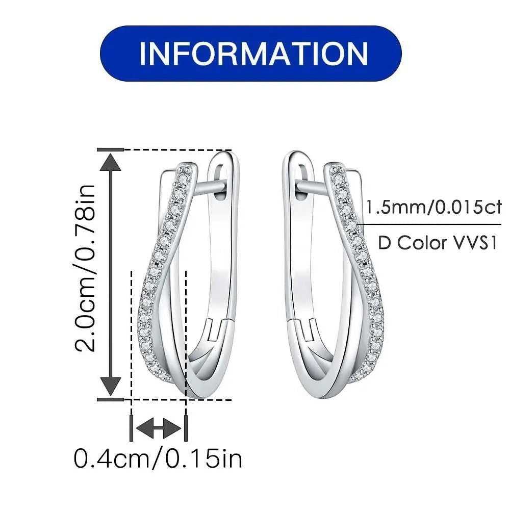Bee-Bees twisted hoop earrings in sterling silver with pavé-set D Color VVS1 moissanite stones.